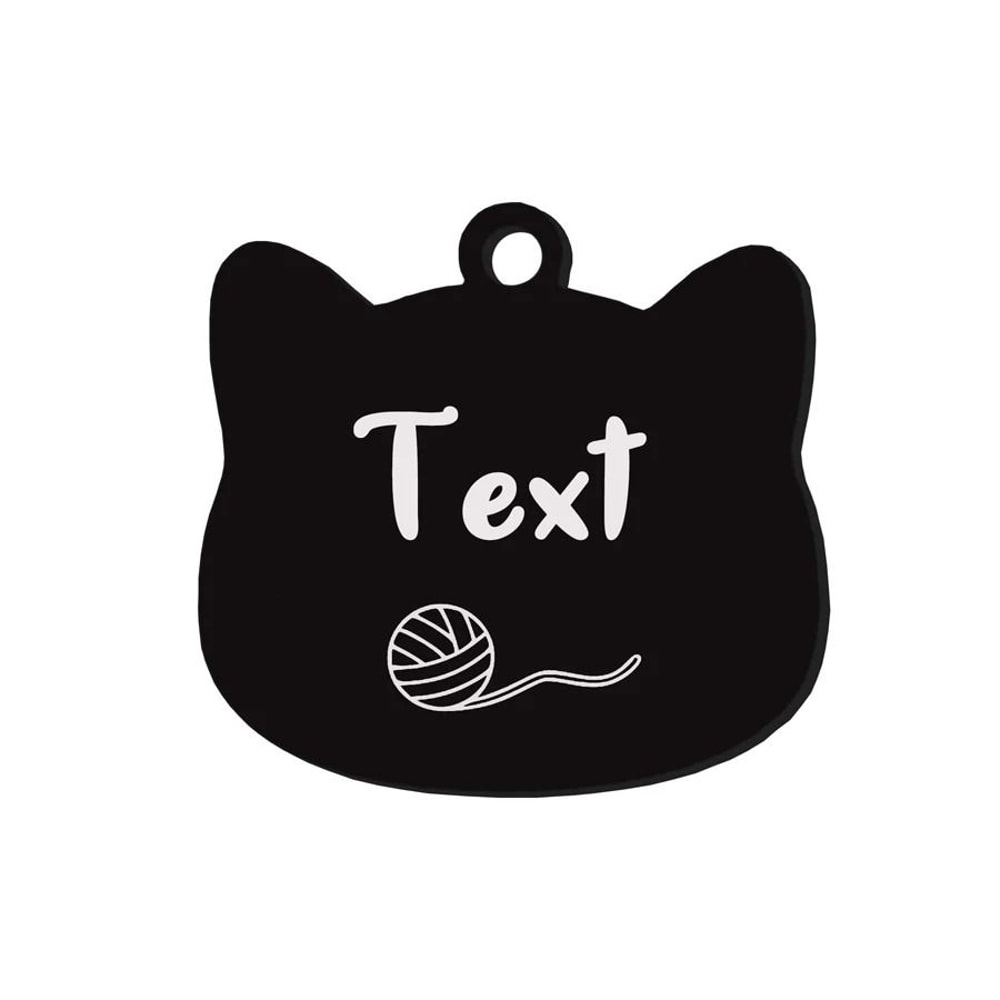 Custom Stainless Steel Cat Name Tag Engraved Pet ID Pendant 2