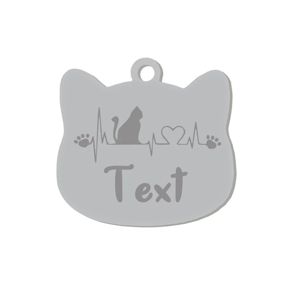 Custom Stainless Steel Cat Name Tag Engraved Pet ID Pendant 8