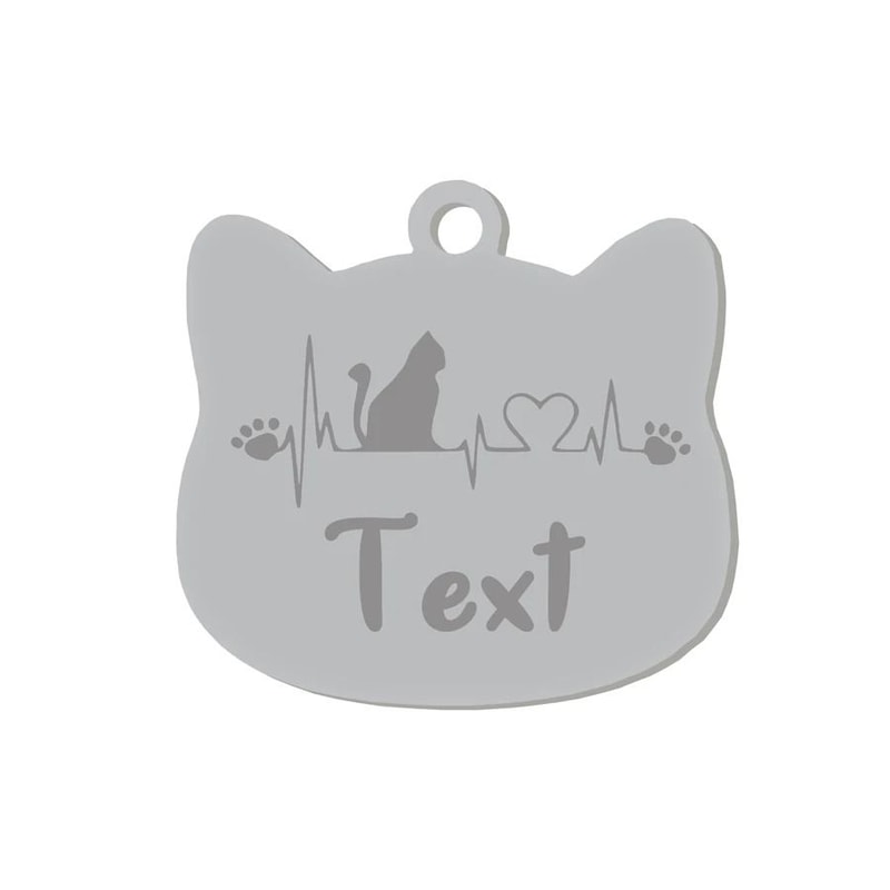 Custom Stainless Steel Cat Name Tag Engraved Pet ID Pendant 8
