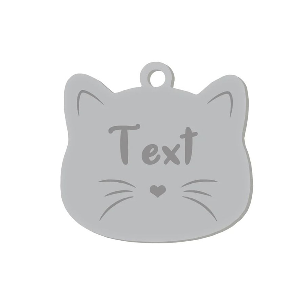 Custom Stainless Steel Cat Name Tag Engraved Pet ID Pendant 9