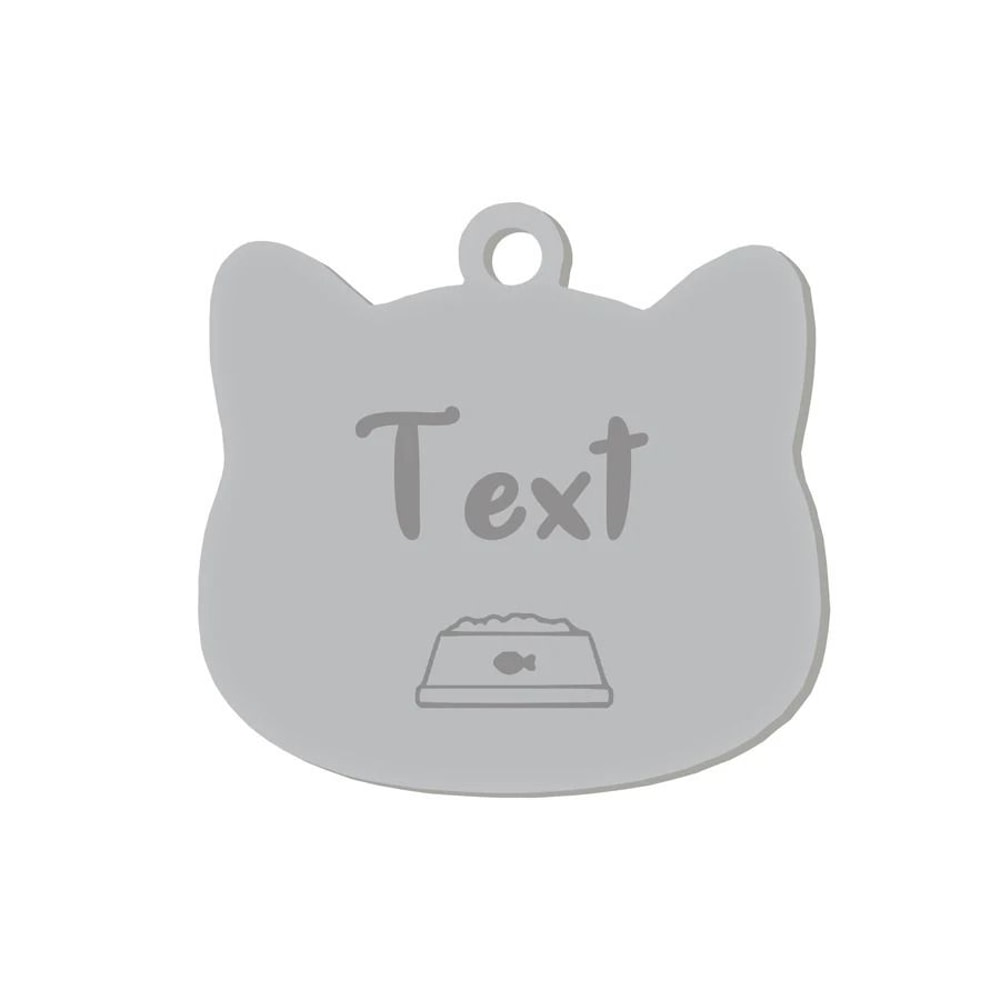 Custom Stainless Steel Cat Name Tag Engraved Pet ID Pendant 7