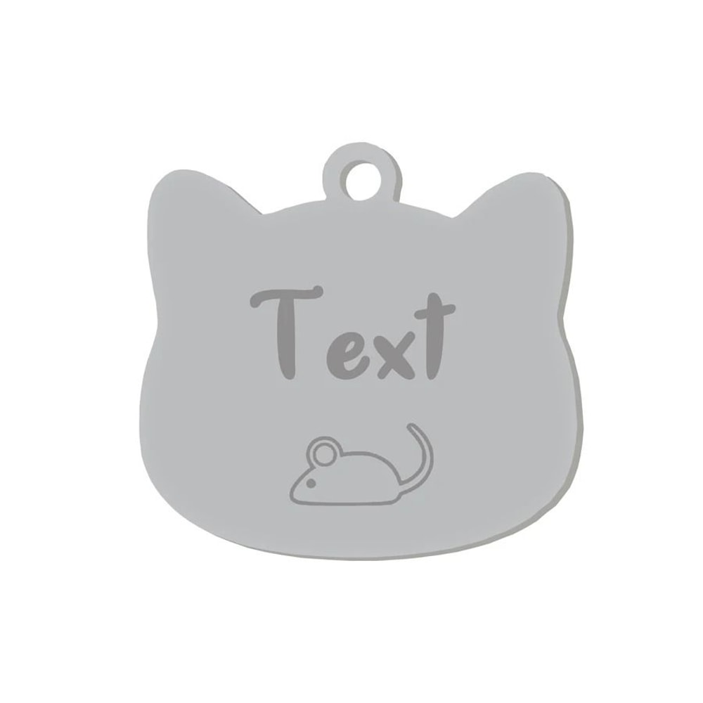 Custom Stainless Steel Cat Name Tag Engraved Pet ID Pendant 10