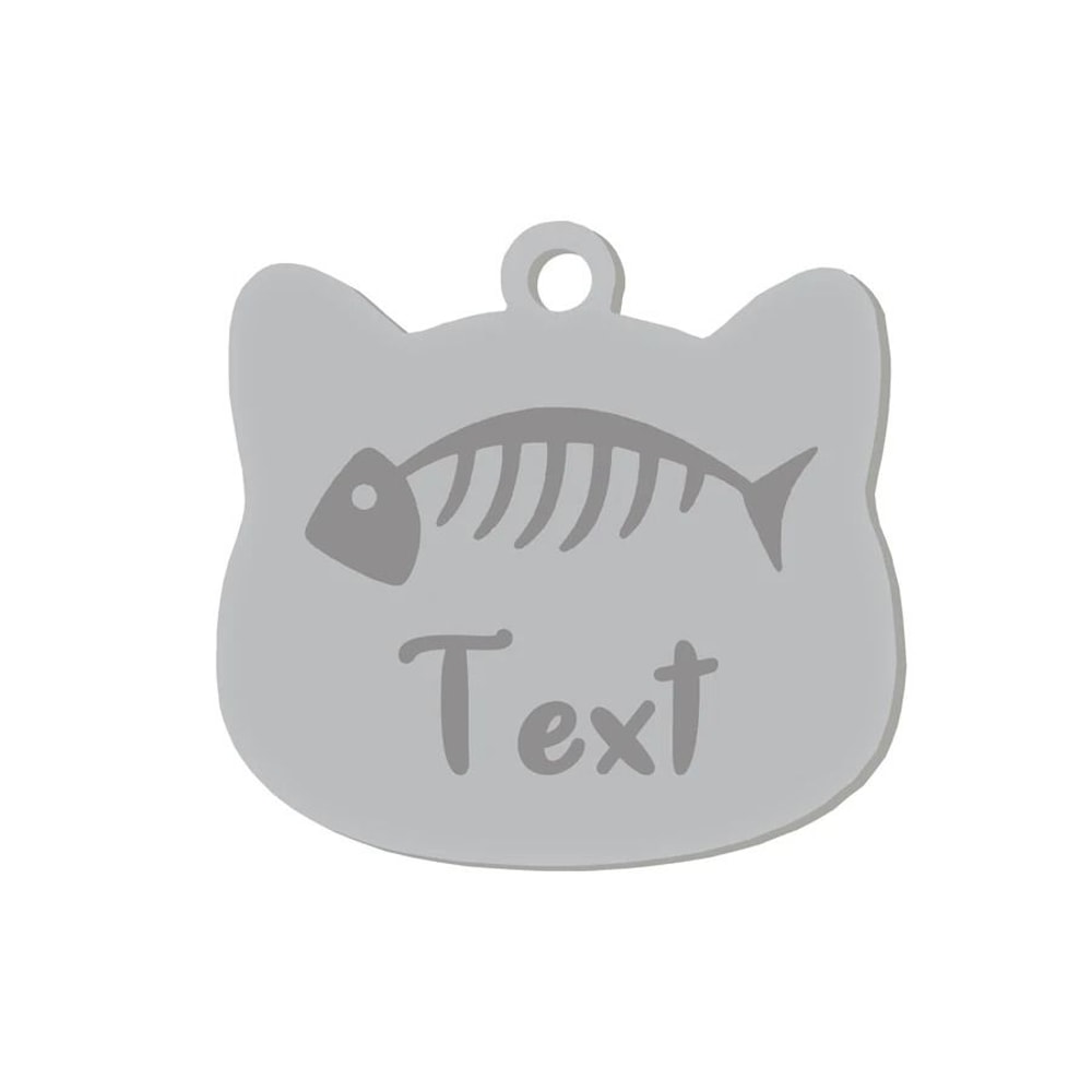 Custom Stainless Steel Cat Name Tag Engraved Pet ID Pendant 11