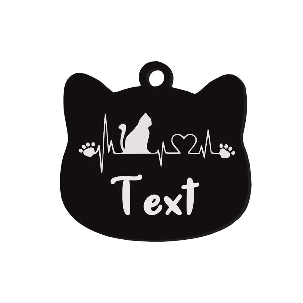 Custom Stainless Steel Cat Name Tag Engraved Pet ID Pendant 3