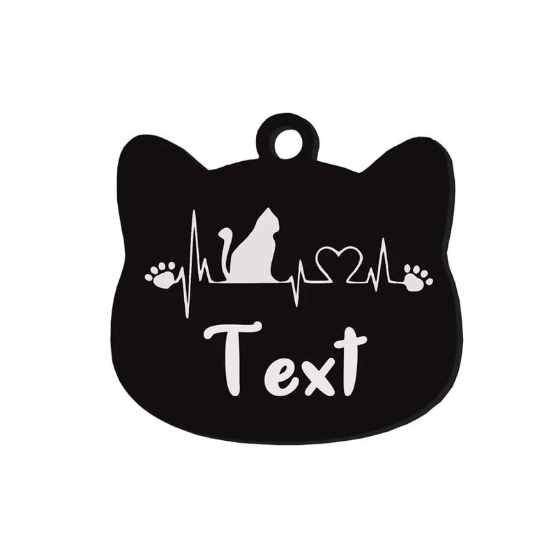 Custom Stainless Steel Cat Name Tag Engraved Pet ID Pendant 3