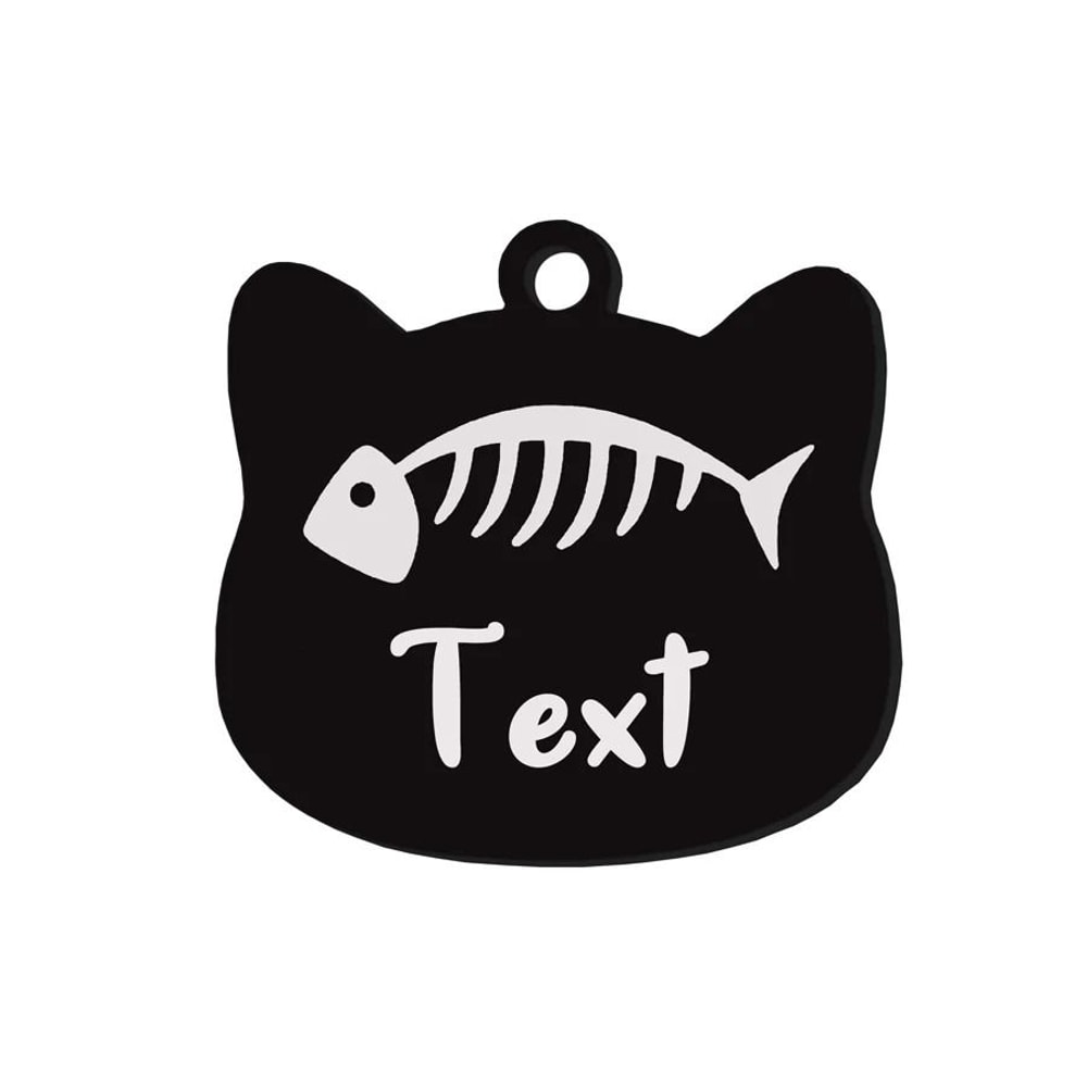 Custom Stainless Steel Cat Name Tag Engraved Pet ID Pendant 4