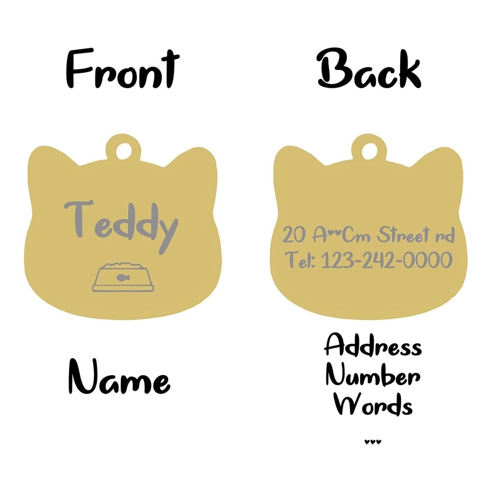Custom Stainless Steel Cat Name Tag Engraved Pet ID Pendant 28