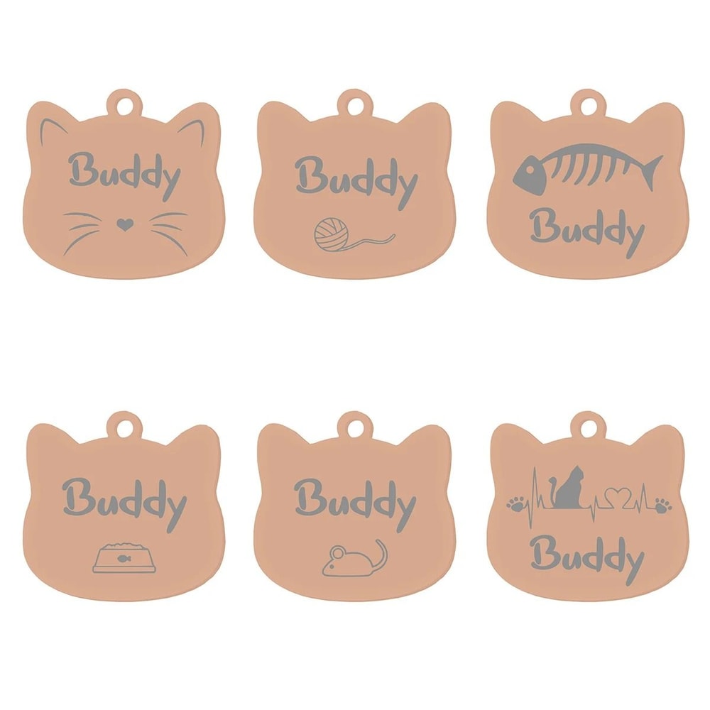 Custom Stainless Steel Cat Name Tag Engraved Pet ID Pendant 29