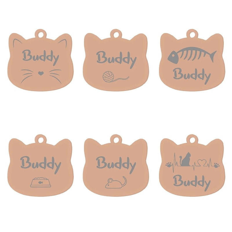 Custom Stainless Steel Cat Name Tag Engraved Pet ID Pendant 29