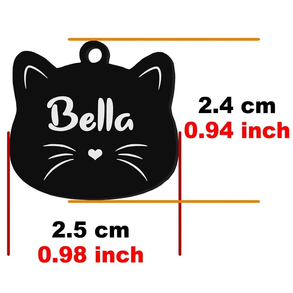 Custom Stainless Steel Cat Name Tag Engraved Pet ID Pendant 25