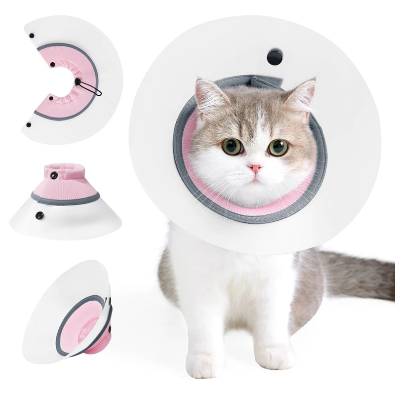 Adjustable Cat Recovery Cone Collar For After Surgery Wound Protection 2