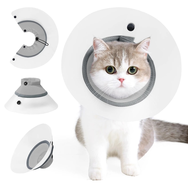 Adjustable Cat Recovery Cone Collar For After Surgery Wound Protection 3