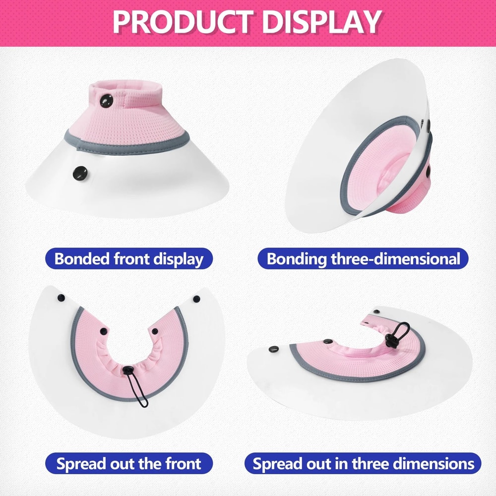 Adjustable Cat Recovery Cone Collar For After Surgery Wound Protection 4