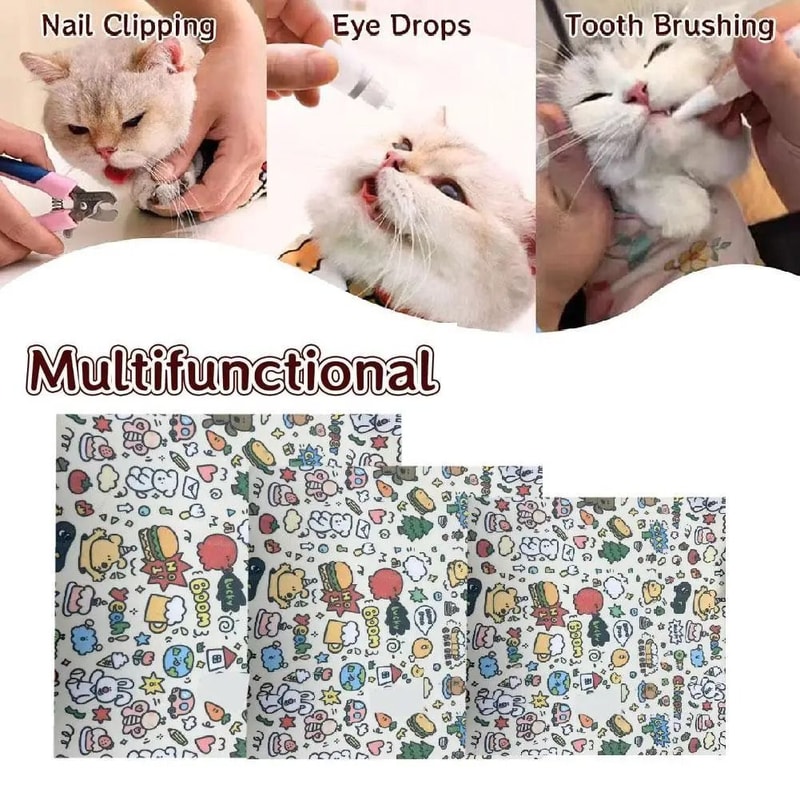 Self Adhesive Cat Grooming Wrap For Nail Clipping And Medicine 2