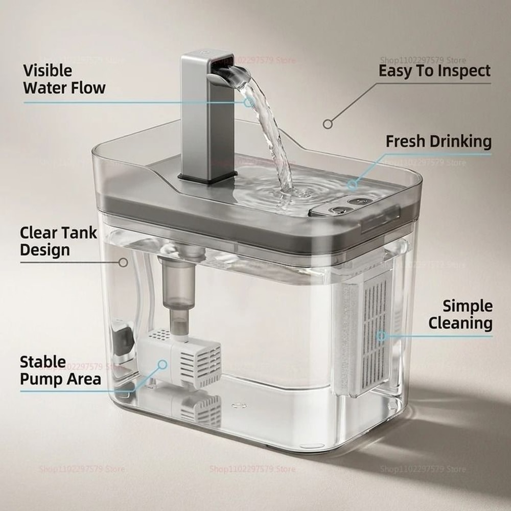 USB Automatic Cat Water Fountain With Filter For Small Pets 7