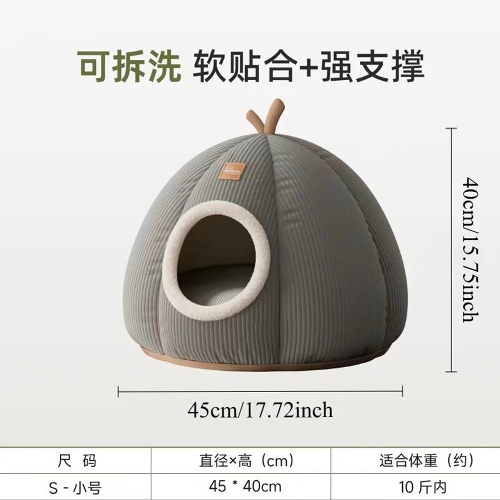 Yak Shaped Semi Enclosed Cat Bed For Winter Warmth And All Season Comfort 4