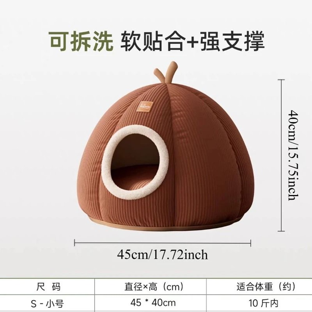 Yak Shaped Semi Enclosed Cat Bed For Winter Warmth And All Season Comfort 3