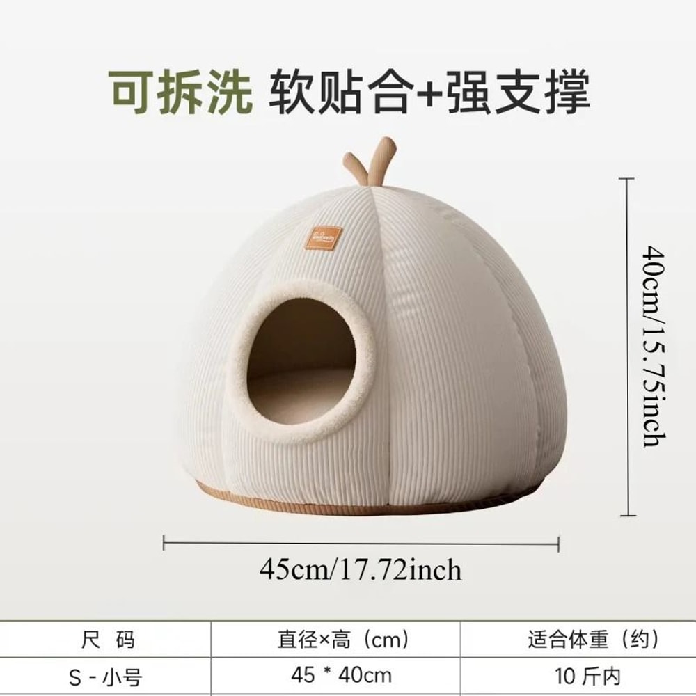 Yak Shaped Semi Enclosed Cat Bed For Winter Warmth And All Season Comfort 1