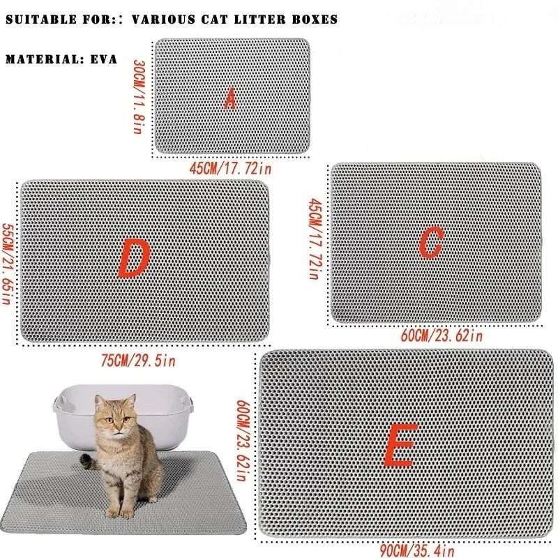 Heavy Duty Waterproof Cat Litter Mat Two Layer Non Slip Floor Protector 7