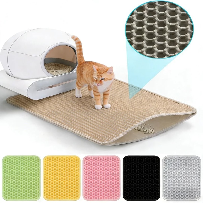 Heavy Duty Waterproof Cat Litter Mat Two Layer Non Slip Floor Protector 9