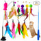 12 Pack Suction Cup Cat Wand Toy Set With Feather And Bird Teasers 1