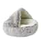 Soft Plush Round Cat Dog Bed With Cover For Warm Cozy Sleep 2