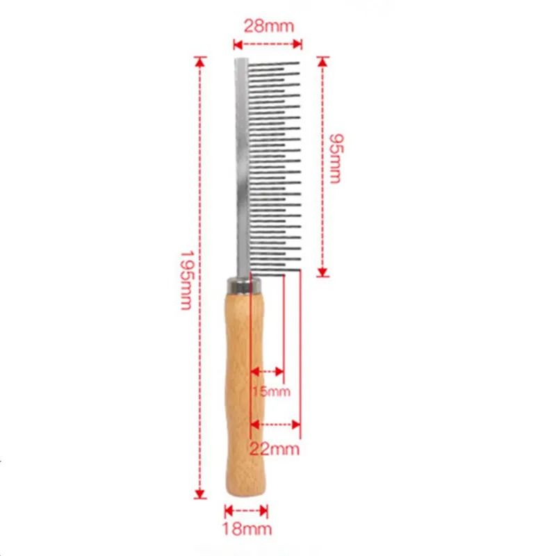 Stainless Steel Cat Comb With Wood Handle For Pet Hair Removal 1
