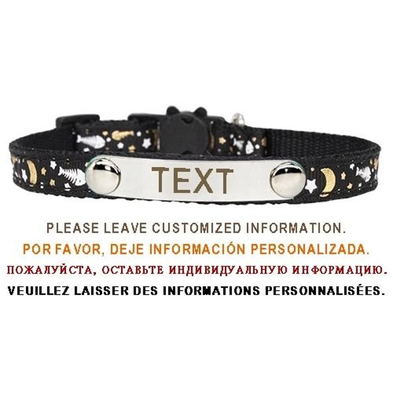 Personalized Cat Collar With Safety Buckle And Engraved Nameplate 11
