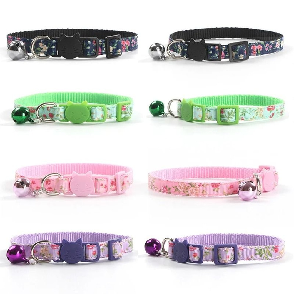 Personalized Cat Collar With Safety Buckle And Engraved Nameplate 12