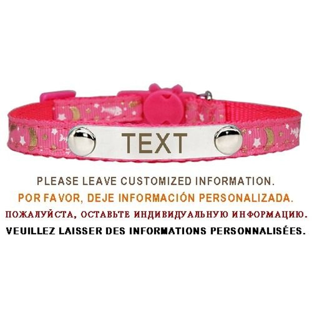 Personalized Cat Collar With Safety Buckle And Engraved Nameplate 8