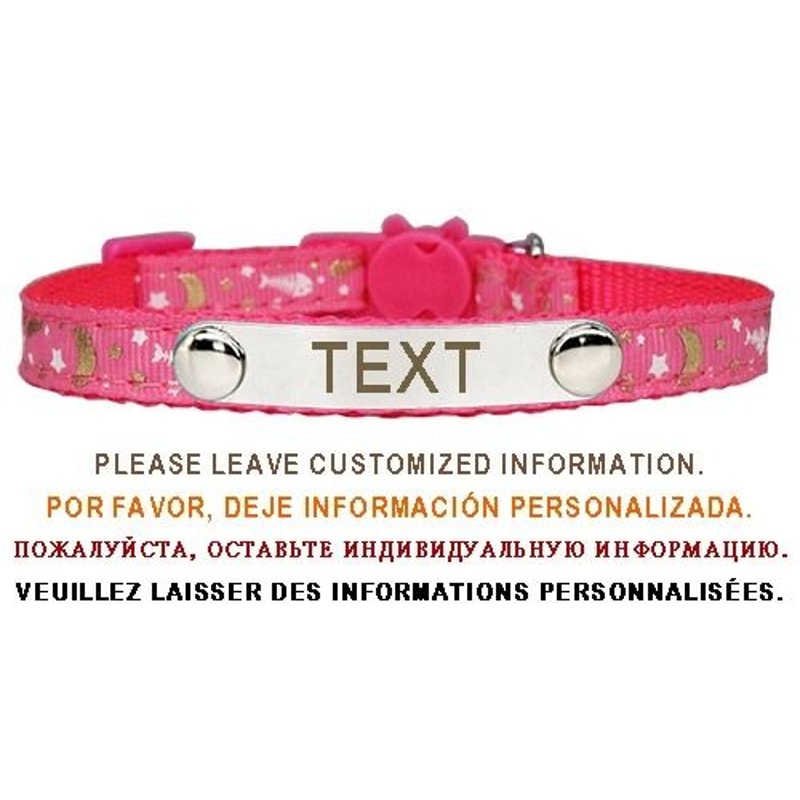 Personalized Cat Collar With Safety Buckle And Engraved Nameplate 8