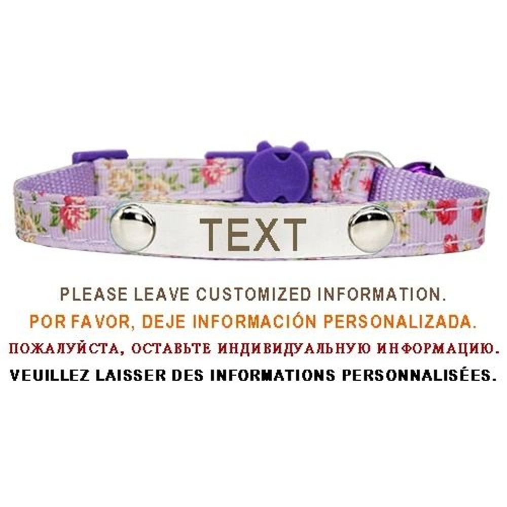 Personalized Cat Collar With Safety Buckle And Engraved Nameplate 9