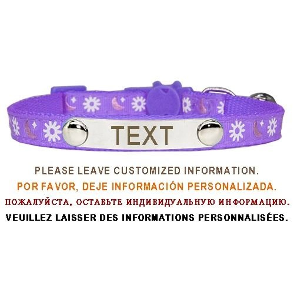 Personalized Cat Collar With Safety Buckle And Engraved Nameplate 1