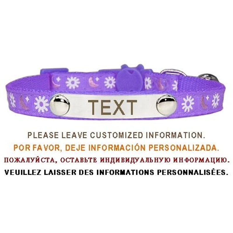 Personalized Cat Collar With Safety Buckle And Engraved Nameplate 1