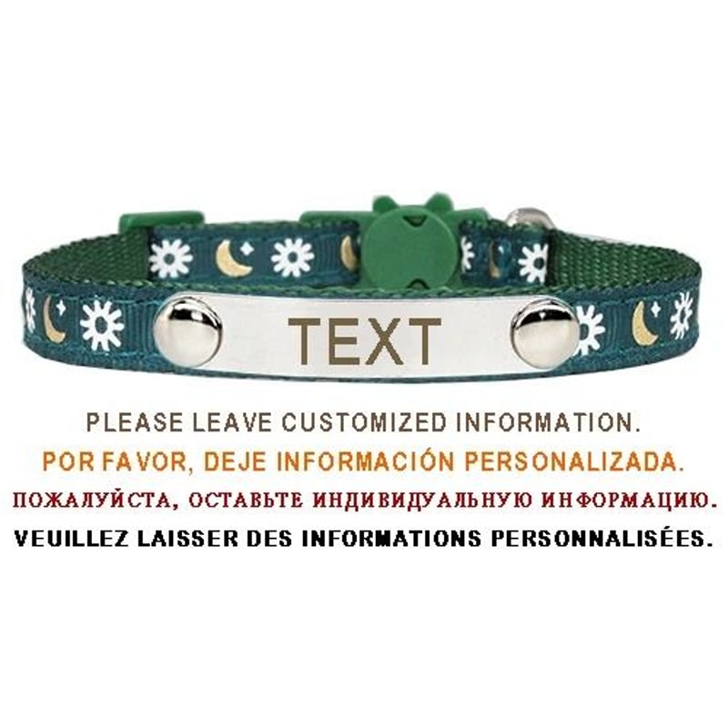 Personalized Cat Collar With Safety Buckle And Engraved Nameplate 4