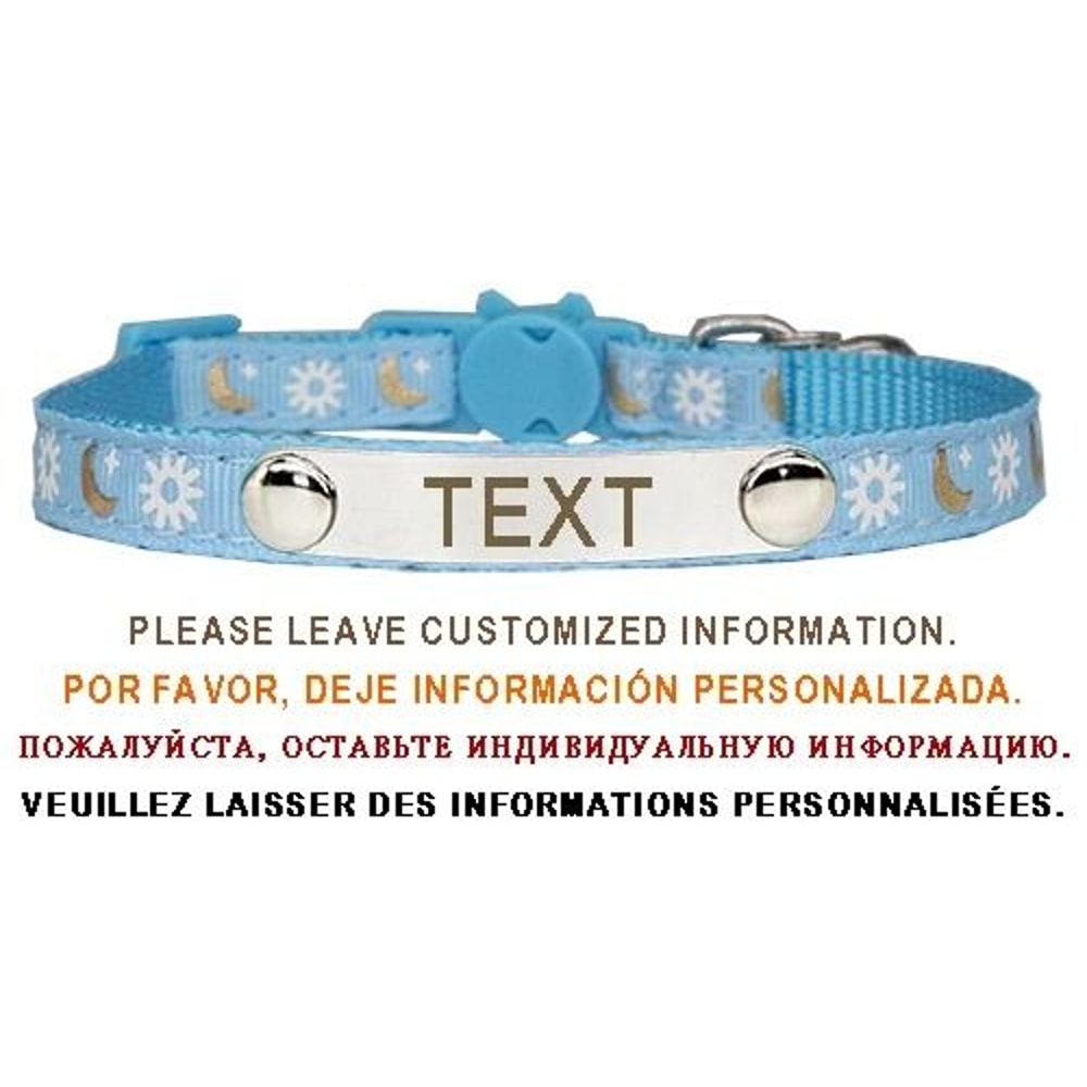 Personalized Cat Collar With Safety Buckle And Engraved Nameplate 3
