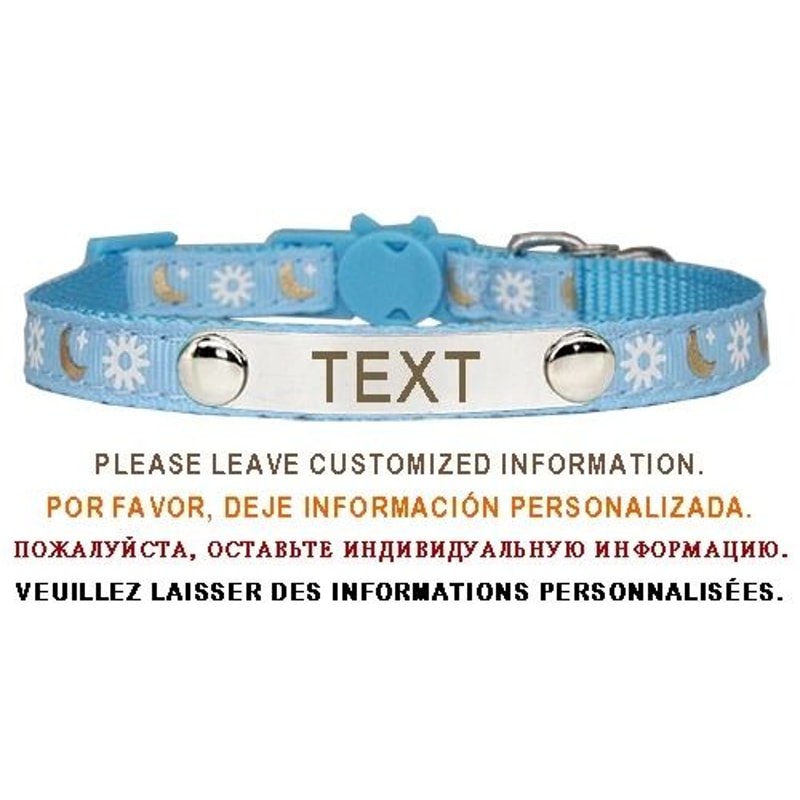 Personalized Cat Collar With Safety Buckle And Engraved Nameplate 3