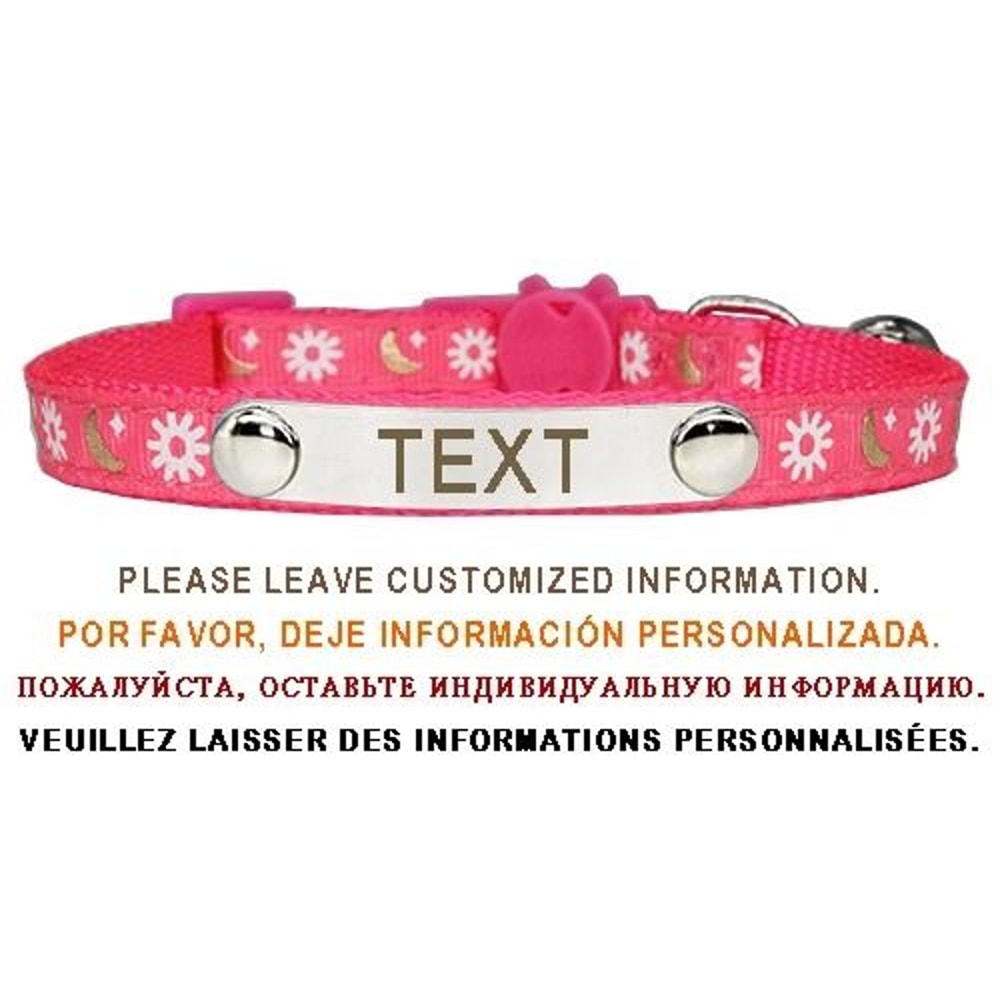 Personalized Cat Collar With Safety Buckle And Engraved Nameplate 5
