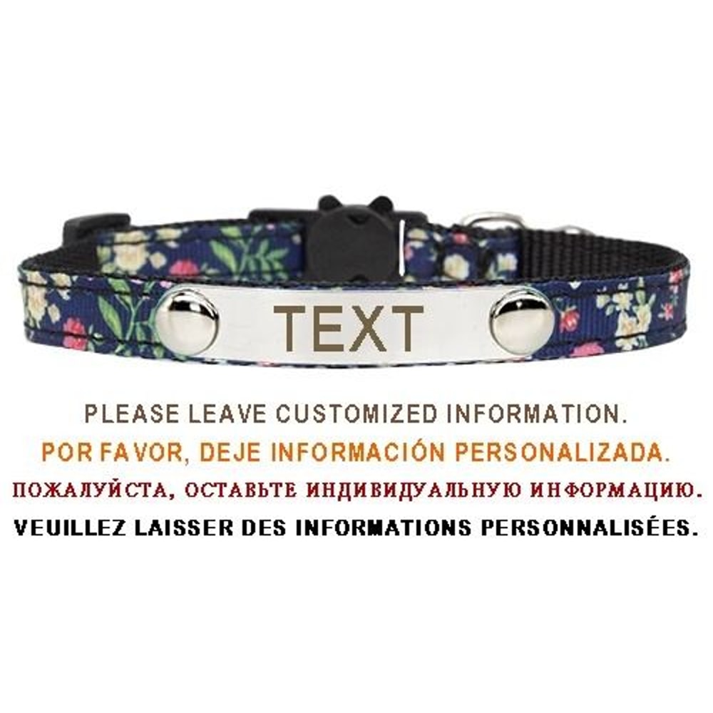 Personalized Cat Collar With Safety Buckle And Engraved Nameplate 10
