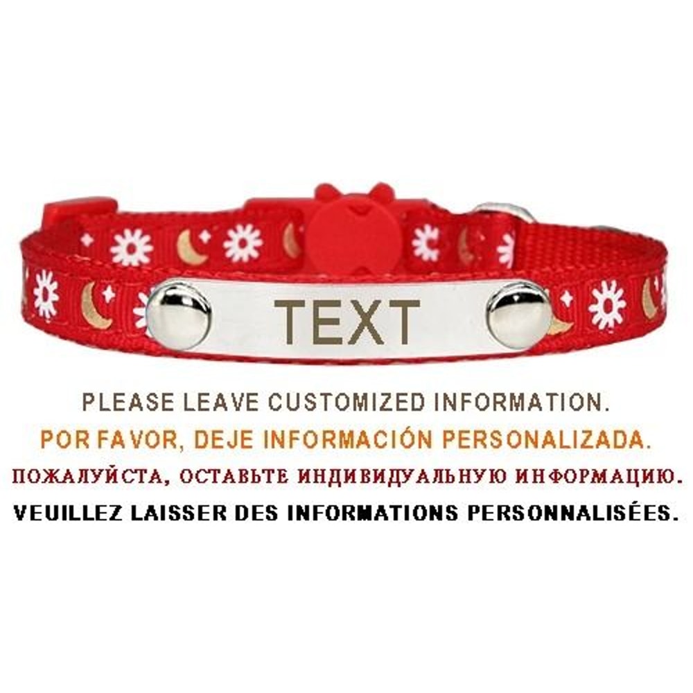 Personalized Cat Collar With Safety Buckle And Engraved Nameplate 2