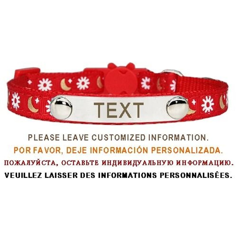 Personalized Cat Collar With Safety Buckle And Engraved Nameplate 2