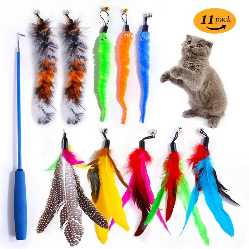 Cat Feather Wand Replacement Set For Interactive Play 6