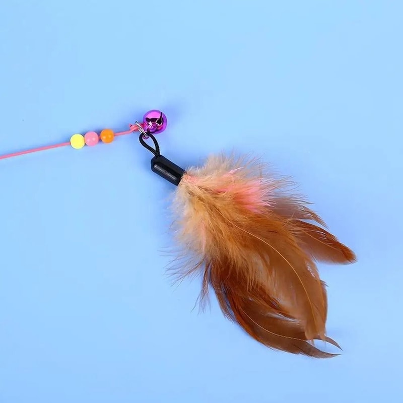 Metal Wire Cat Teaser Wand With Feather And Bell 5