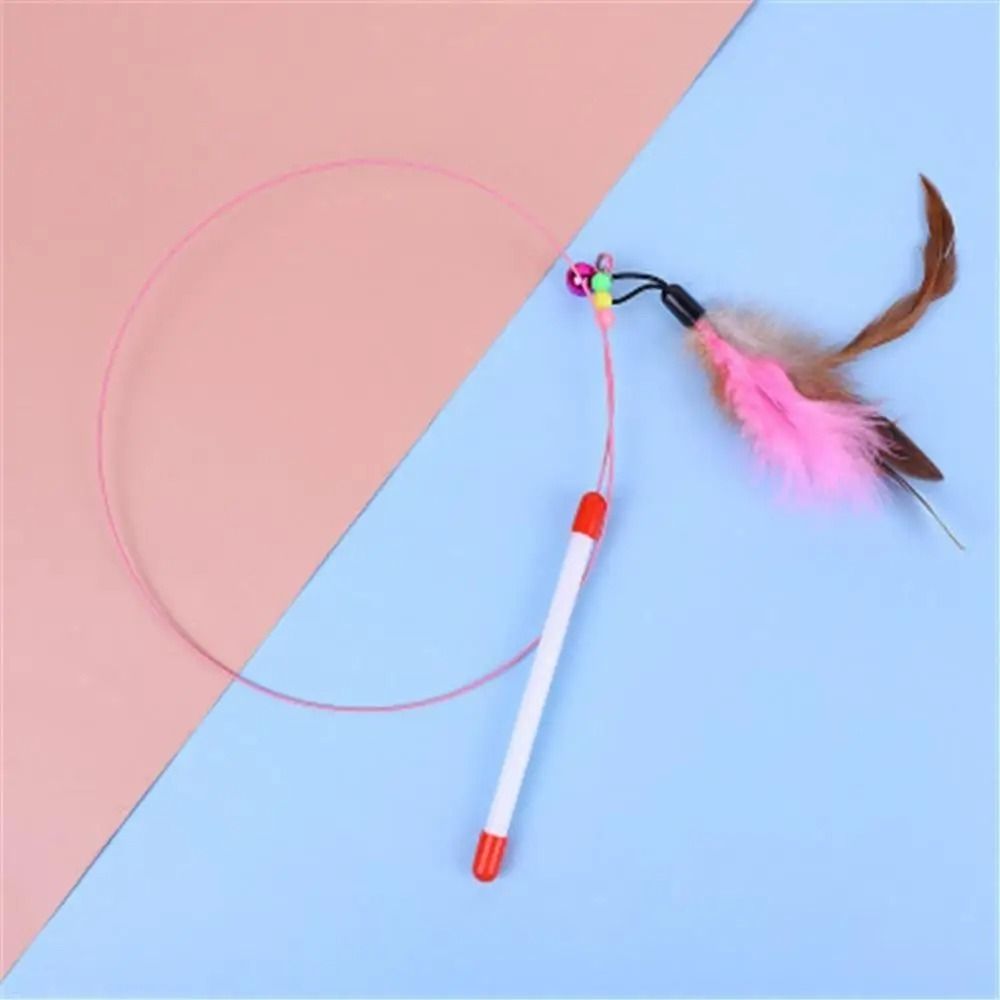 Metal Wire Cat Teaser Wand With Feather And Bell 6