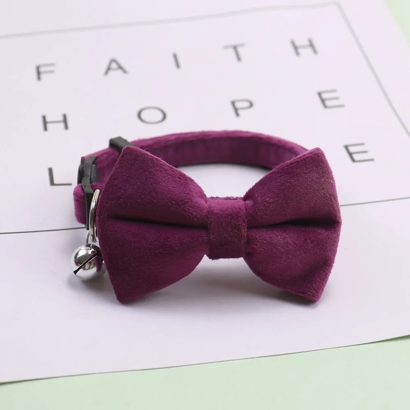 Adjustable Cute Cat Bow Collar With Bell For Kittens Small Pets Daily Wear And Photos 5