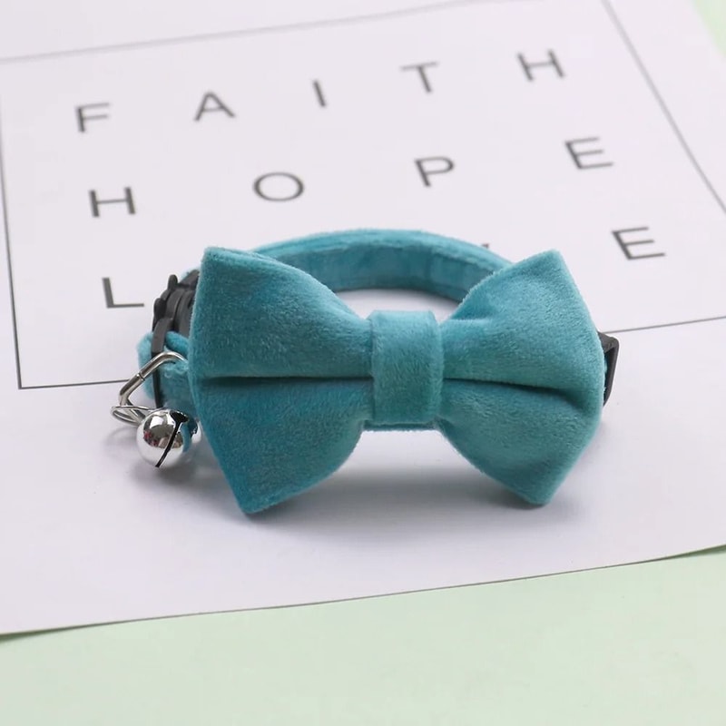 Adjustable Cute Cat Bow Collar With Bell For Kittens Small Pets Daily Wear And Photos 1