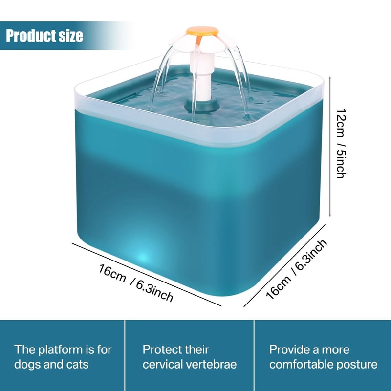 Ultra Silent 2L Cat Water Fountain With LED Light And Carbon Filter 6