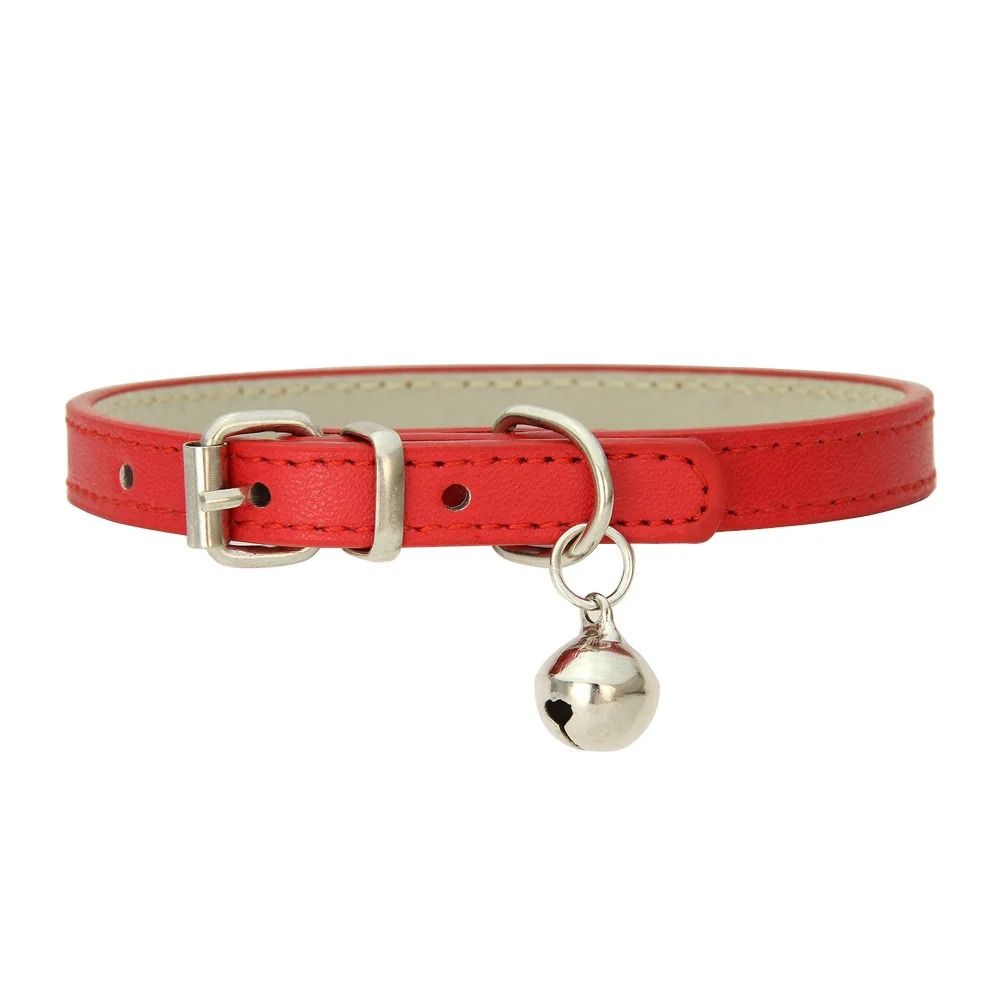 Adjustable PU Leather Cat Collar With Metal Buckle For Small Dogs And Cats 11