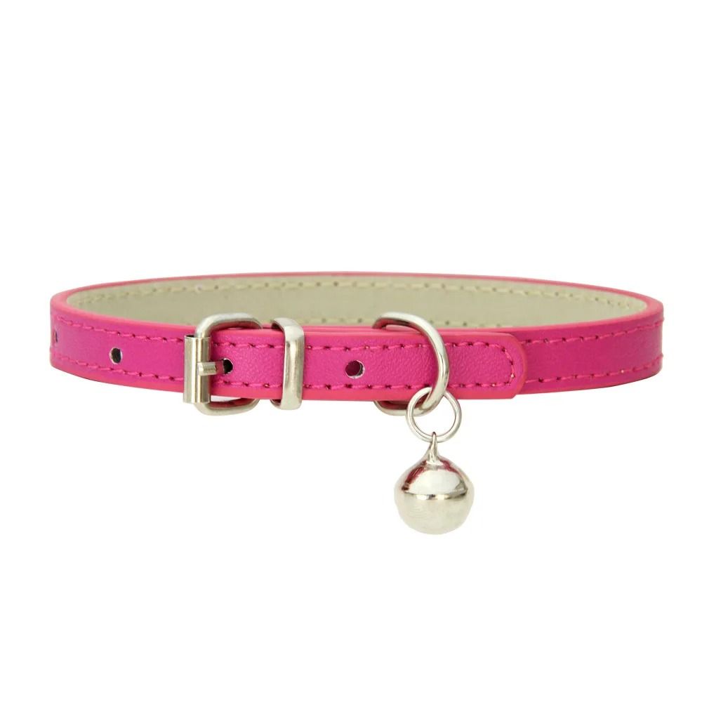 Adjustable PU Leather Cat Collar With Metal Buckle For Small Dogs And Cats 12