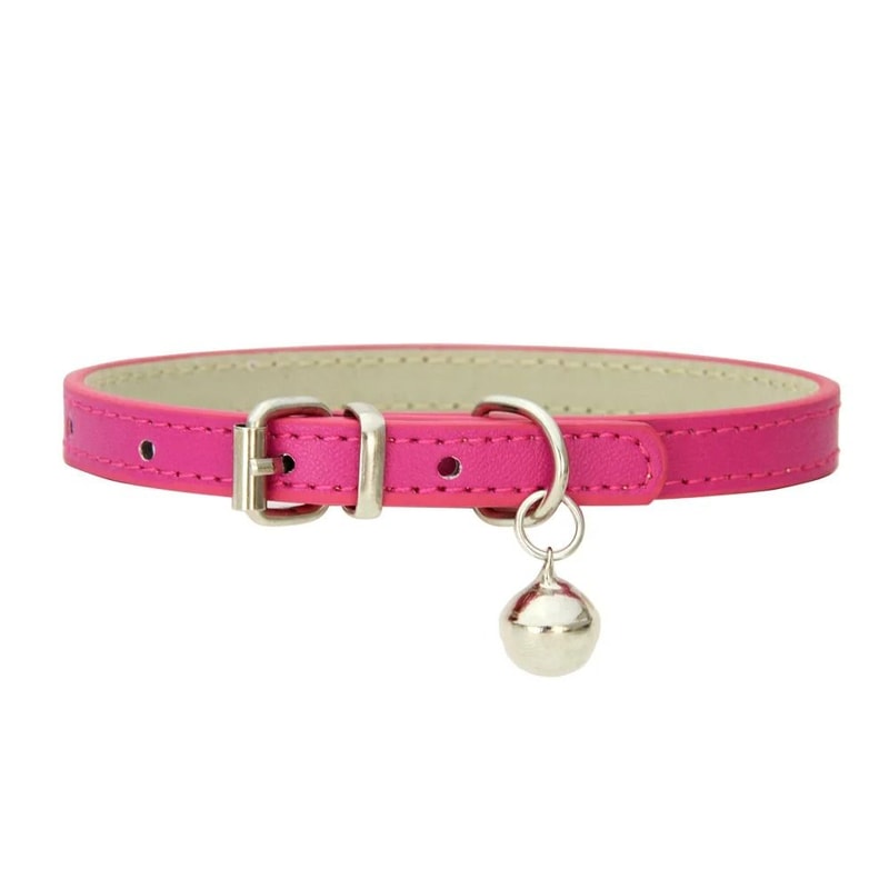 Adjustable PU Leather Cat Collar With Metal Buckle For Small Dogs And Cats 12